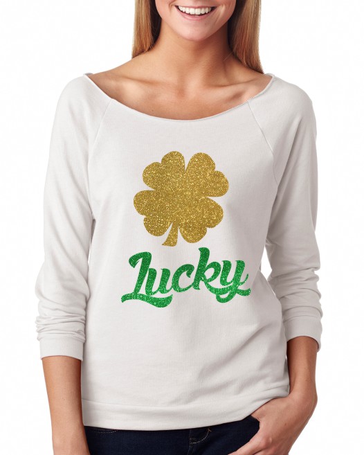 Lucky with Glitter Shamrock