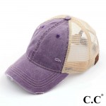CC Purple Distressed  Baseball Cap Purple
