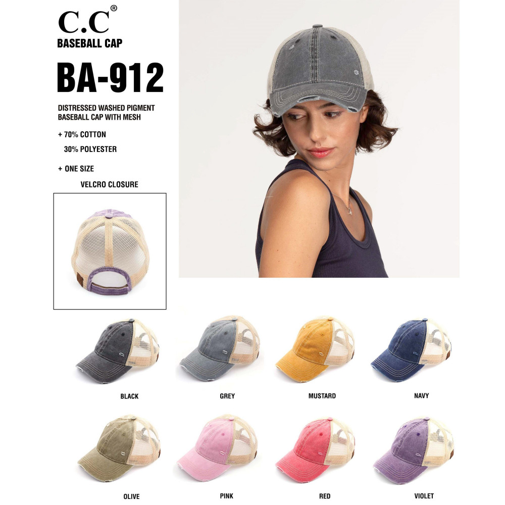 CC Purple Distressed  Baseball Cap Purple