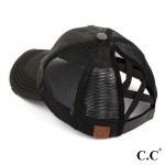 CC Criss Cross Ponytail Cap Black