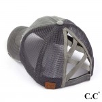 CC Criss Cross Ponytail Cap Grey