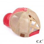 CC Criss Cross Ponytail Cap Red