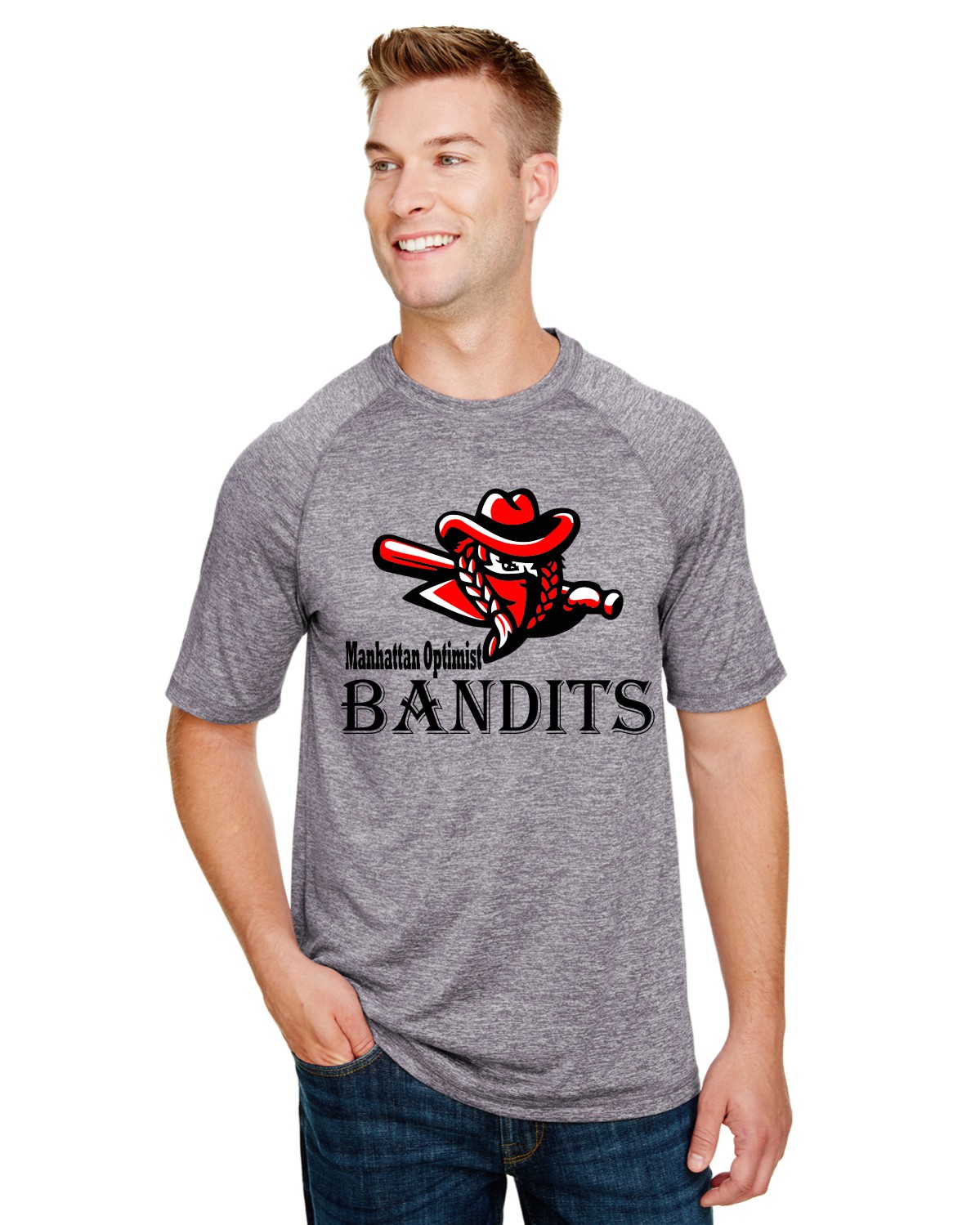 Bandits Men's Holloway Performance Short Sleeve Charcoal