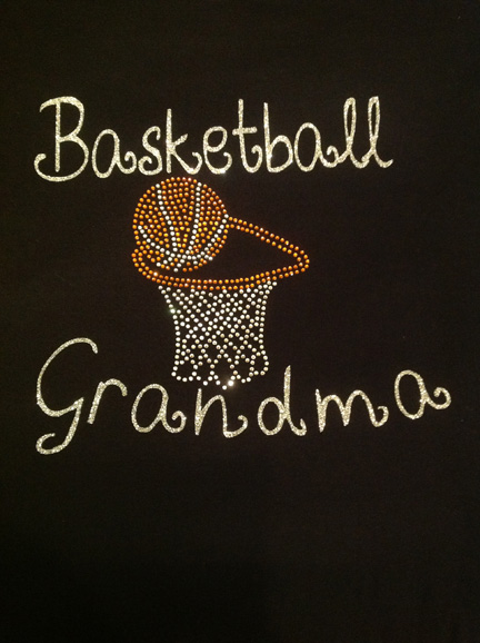 Grandma Basketball Shirt with Rhinestone Hoop