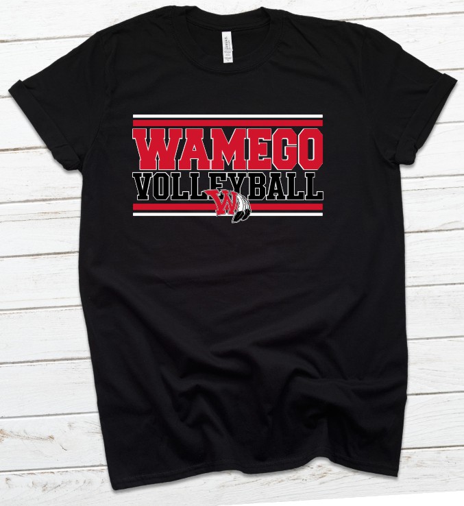 #1 Ladies and Unisex Bella Canvas Wamego Volleyball T-Shirt