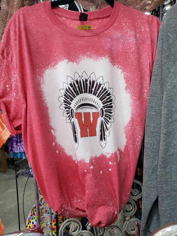 Bleached W Feathers Tee