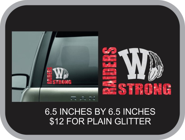 Raider Strong Glitter Window Decal