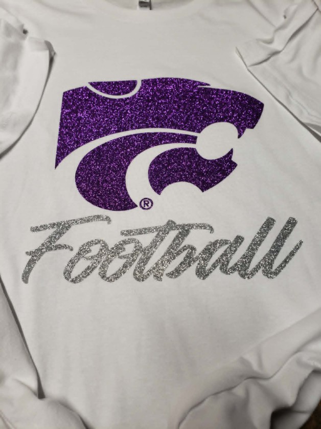 Power Cat Wildcat Football in Glitter