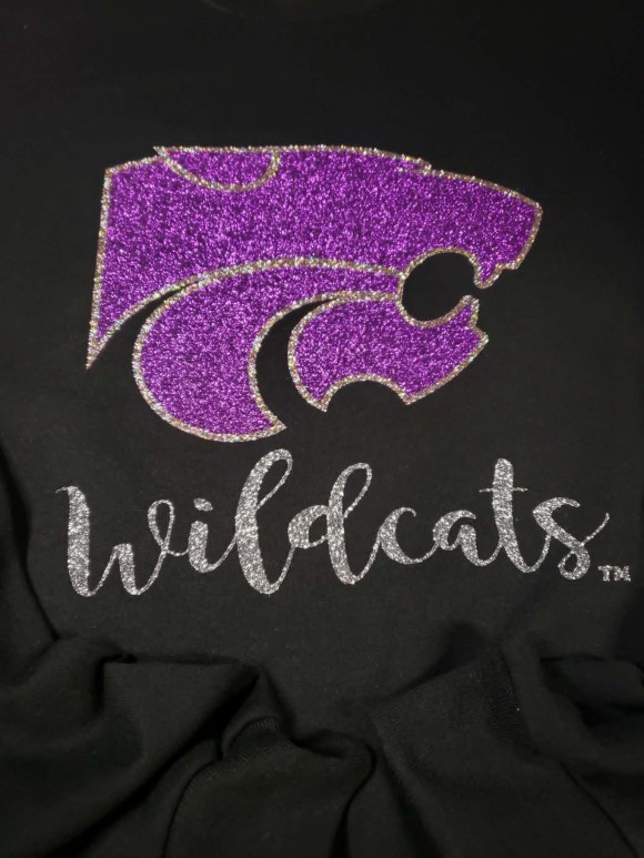 Glitter Power Cat with Gold Outline