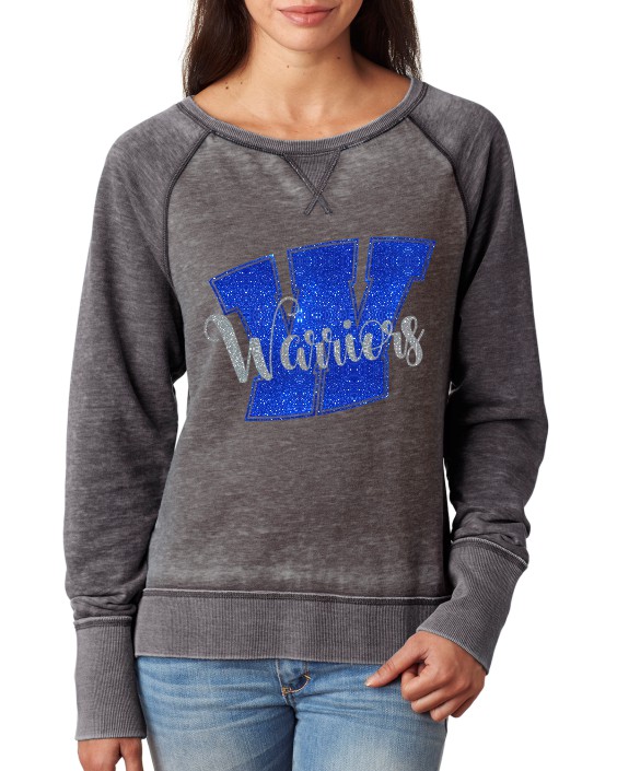 Warriors W  J America Ladies Glitter Sweatshirt
