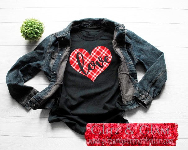 Love Red Plaid Heart T-Shirt