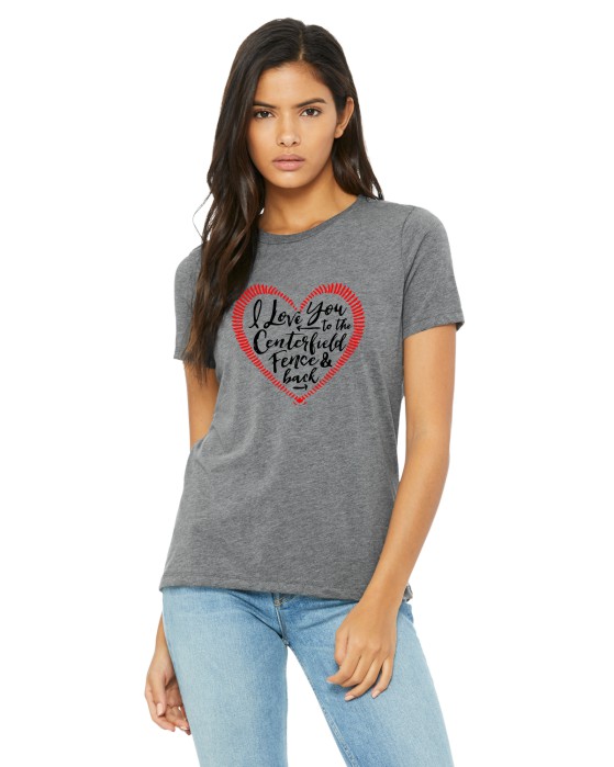 Love You to the Center Field Heart Tee