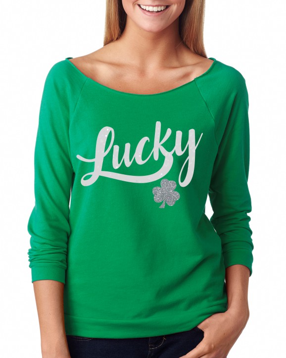 Lucky with Small Glitter Shamrock