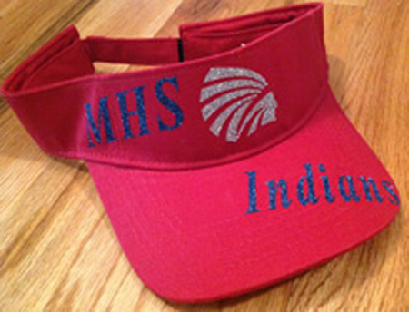 Red MHS Indians Glitter Visor