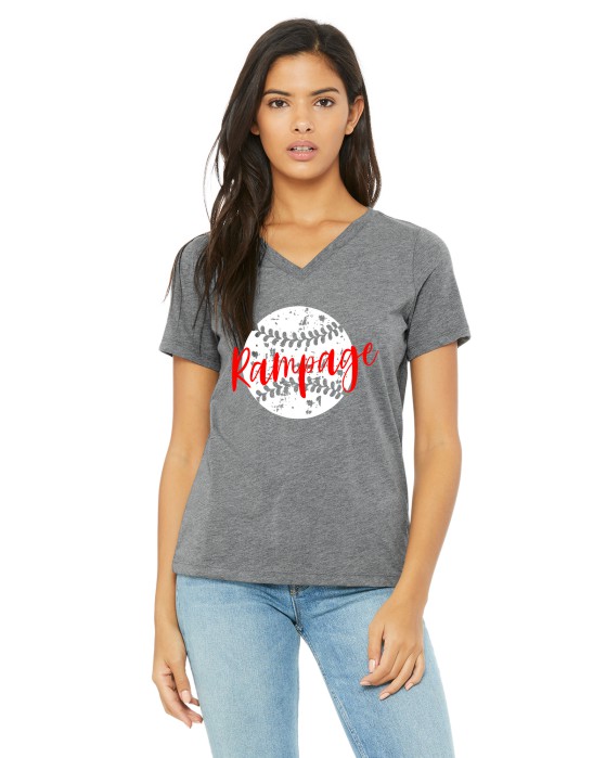 Rampage 2 Distressed Ball V-Neck Tee