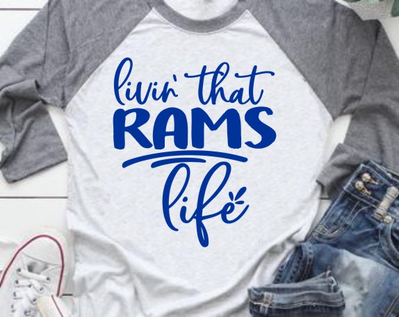 Rams Baseball Tee Livin that Rams life Print