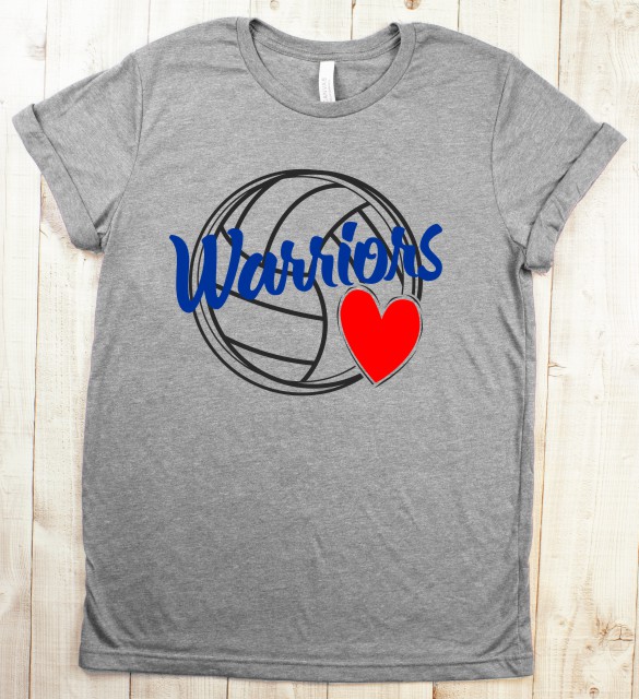 Warriors Volleyball Heart T-Shirt