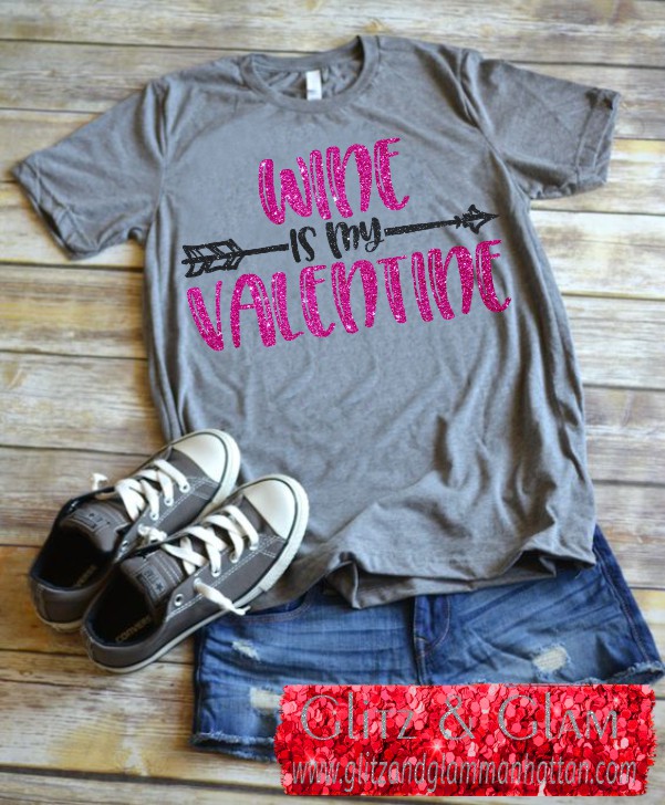 Wine is my Valentine Glitter