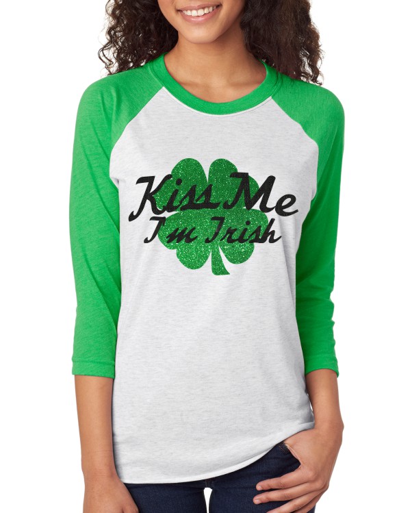 Kiss Me I'm Irish St. Patrick's Baseball Tee